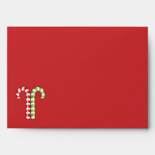 Candy Canes red green A7 Envelope