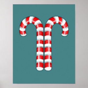 Candy Canes red Poster