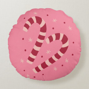 Candy canes round cushion