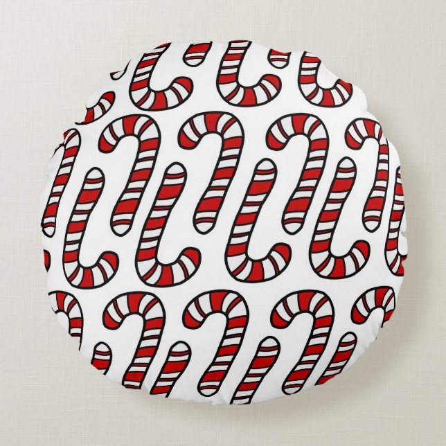 Candy Canes Round Cushion (Front)