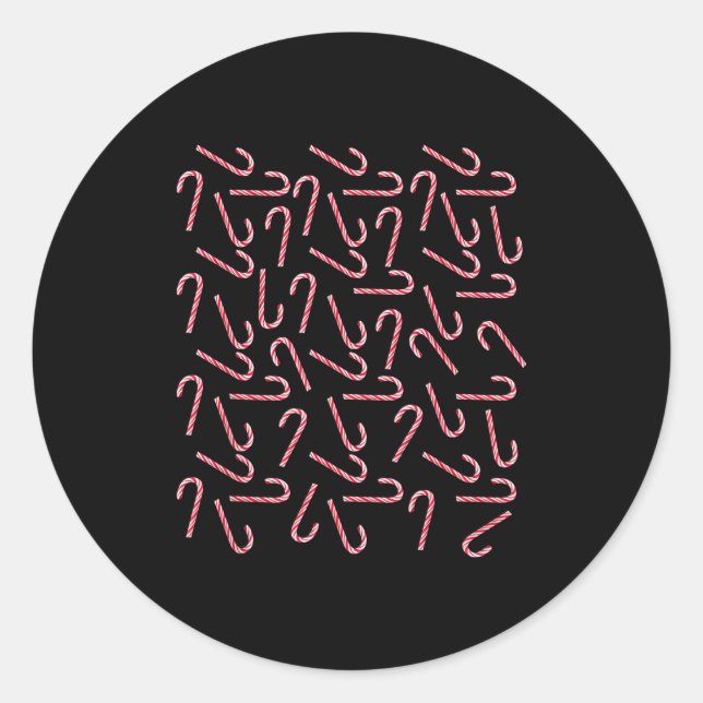Candy Canes Shirt For Women Kids Men Candy Cane Ch Classic Round Sticker (Front)