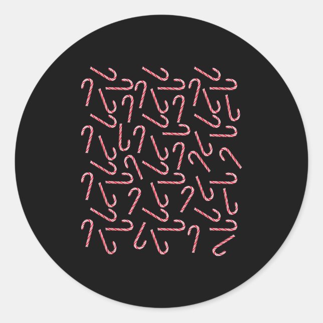 Candy Canes Shirt For Women Kids Men Candy Cane Ch Classic Round Sticker (Front)