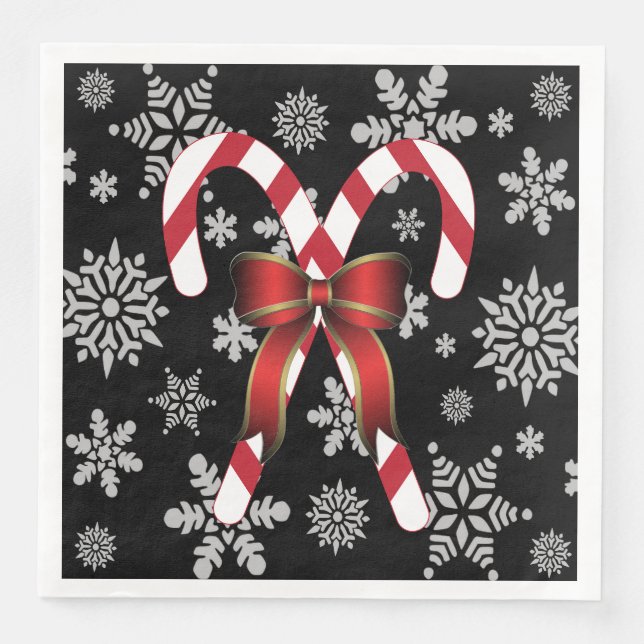 Candy Canes Snowflakes Napkin (Front)