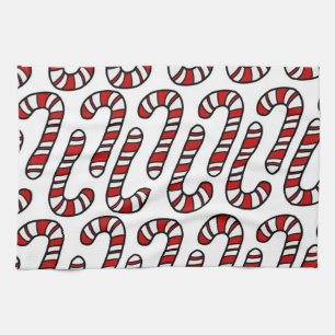 Candy Canes Tea Towel