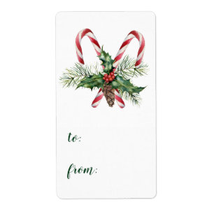 Candy Canes To From Christmas Gift Tags