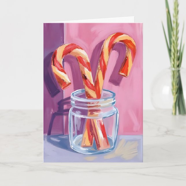 Candy Canes | Vintage Christmas Card (Front)