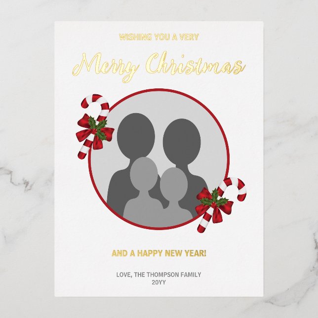 Candy Canes With Custom Photo Template & Text (Front)