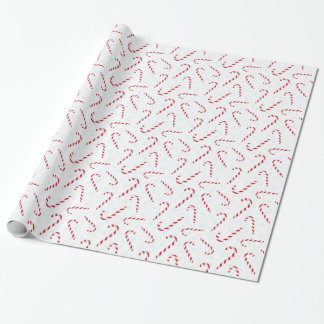 Candy canes with snowflakes wrapping paper