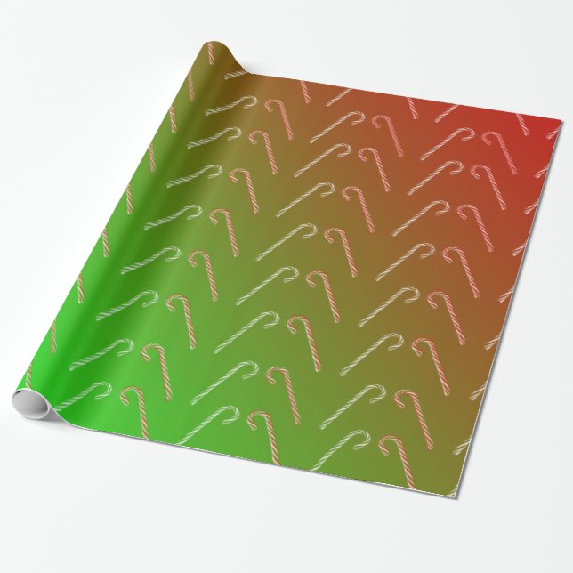 Candy Canes Wrapping Paper (Unrolled)