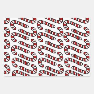 Candy Canes Wrapping Paper Sheet