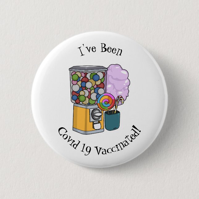 Candy cartoon illustration 6 cm round badge (Front)
