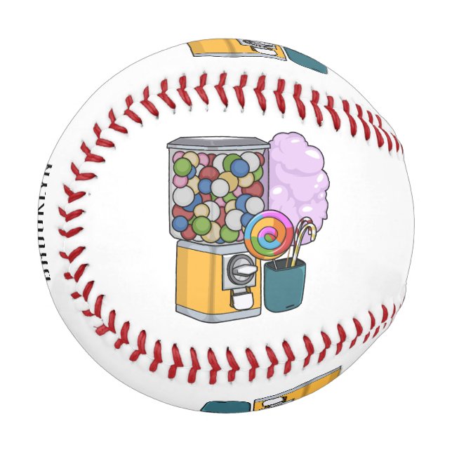 Candy cartoon illustration  baseball (Front Left)