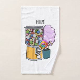 Candy cartoon illustration  bath towel set
