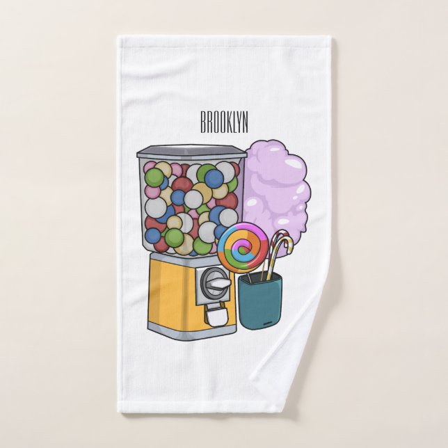 Candy cartoon illustration  bath towel set (Hand Towel)