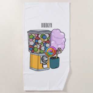 Candy cartoon illustration beach towel