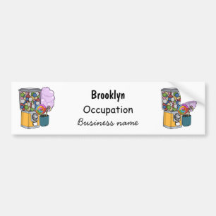 Candy cartoon illustration bumper sticker