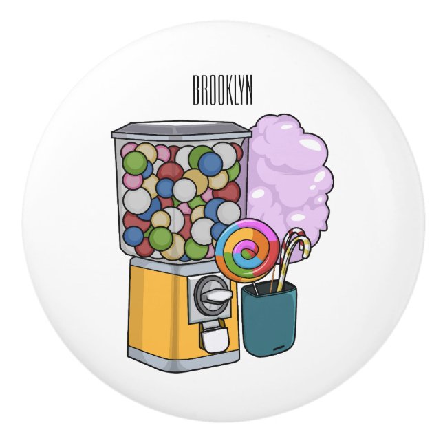 Candy cartoon illustration  ceramic knob (Front)