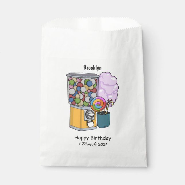 Candy cartoon illustration  favour bags (Front)