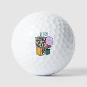 Candy cartoon illustration golf balls