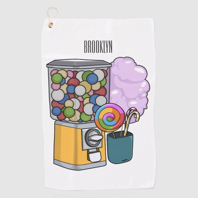 Candy cartoon illustration golf towel (Front)