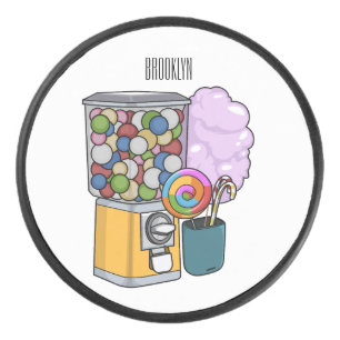 Candy cartoon illustration hockey puck