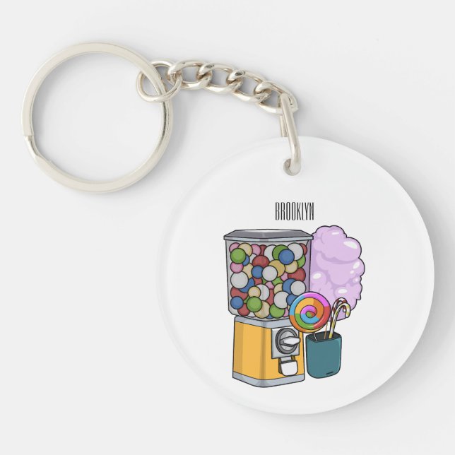 Candy cartoon illustration  key ring (Front)