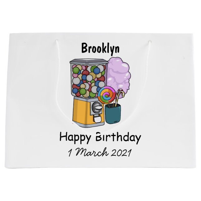 Candy cartoon illustration large gift bag (Front)