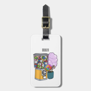 Candy cartoon illustration luggage tag
