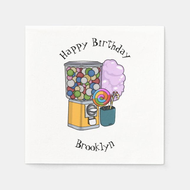Candy cartoon illustration napkin (Front)