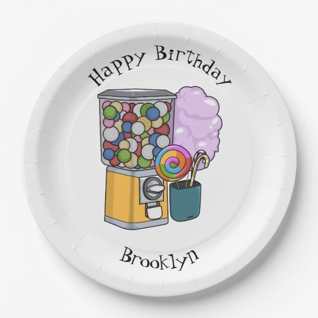 Candy cartoon illustration  paper plate (Front)