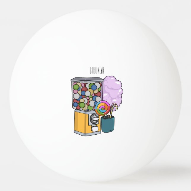 Candy cartoon illustration  ping pong ball (Front)
