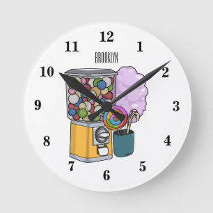 Candy cartoon illustration round clock