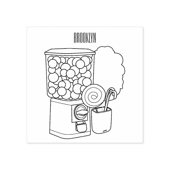 Candy cartoon illustration rubber stamp (Imprint)