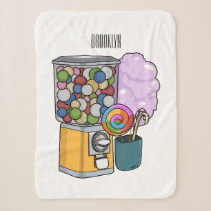 Candy cartoon illustration sherpa blanket