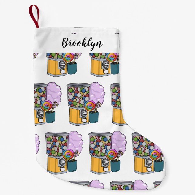 Candy cartoon illustration  small christmas stocking (Front)