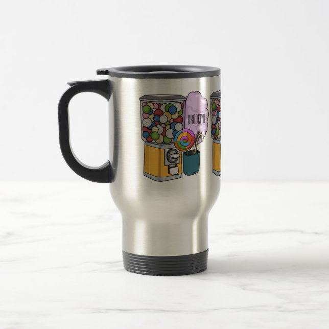 Candy cartoon illustration   travel mug (Left)