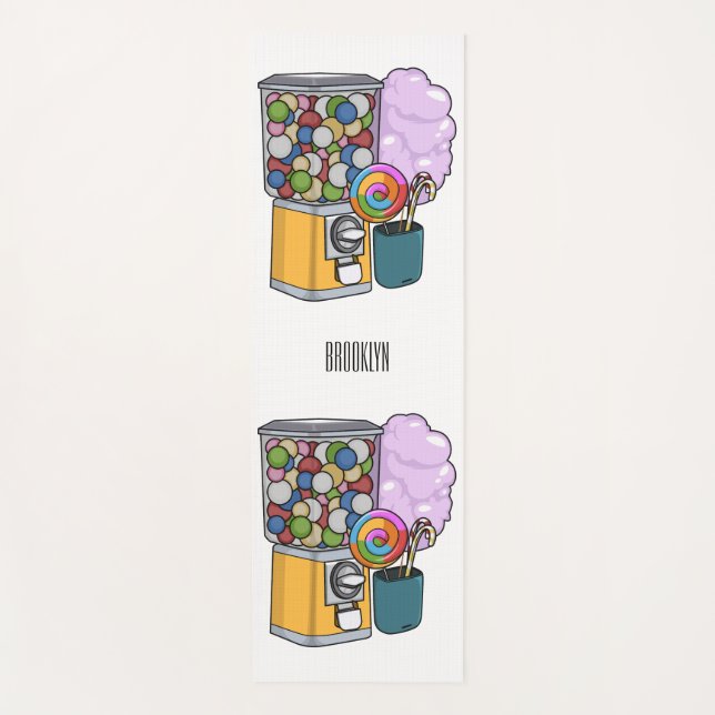 Candy cartoon illustration   yoga mat (Front)
