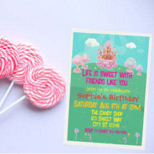 Candy Castle birthday  Invitation
