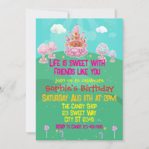 Candy Castle birthday  Invitation