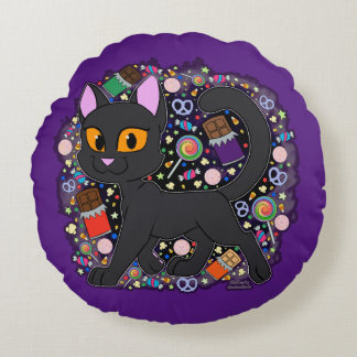 Candy Cat Round Cushion