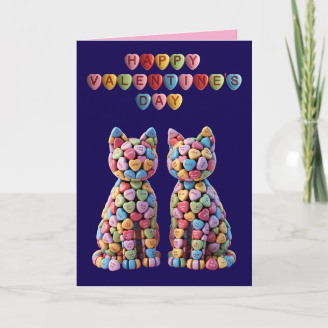 Candy Cats Valentine's Day Card (Front)