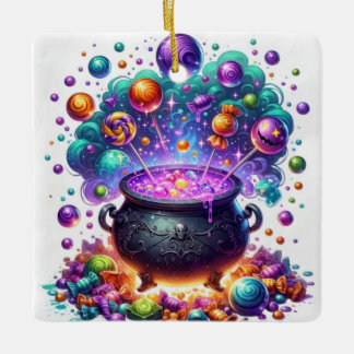 Candy cauldron  ceramic ornament