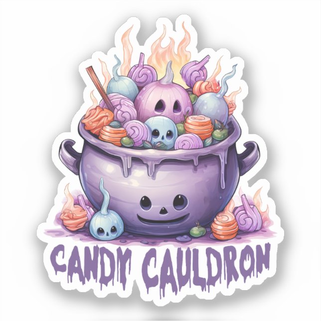 Candy Cauldron – Pastel Purple Halloween Treats (Front)