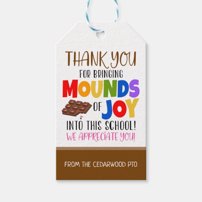 Candy Chocolate Gift Tag (Front)