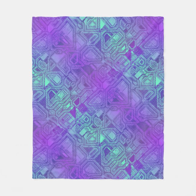 candy circuits - berry blue : fleece blanket (Front)