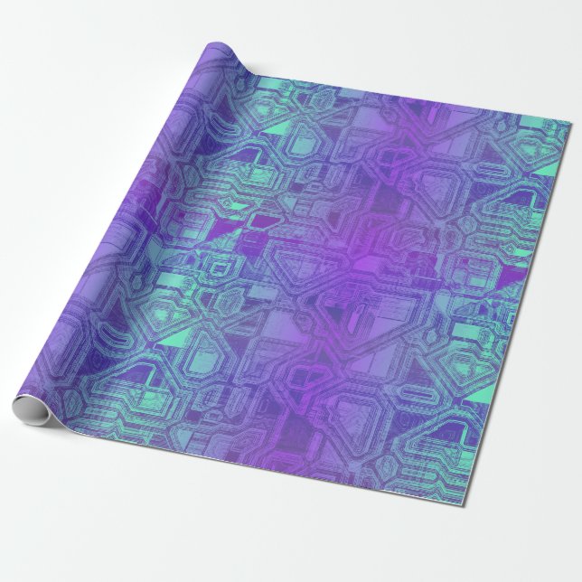 candy circuits - berry blue : wrapping paper (Unrolled)