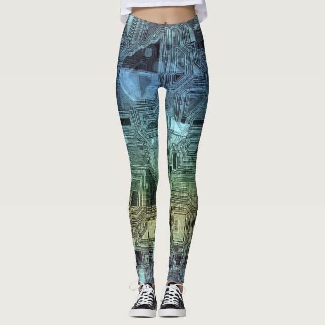 candy circuits - lemon lime : leggings (Front)