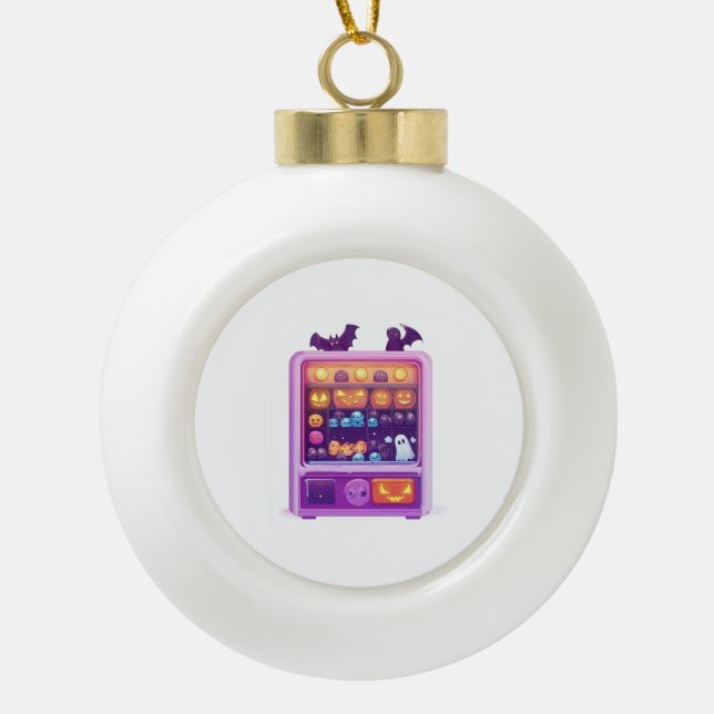 Candy Claw Machine Ceramic Ball Christmas Ornament (Front)