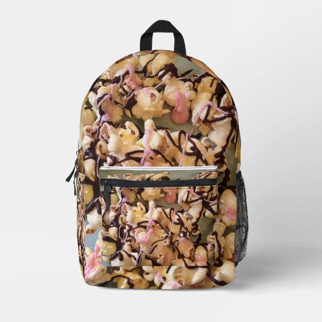 Candy Coated Popcorn Printed Backpack (Front)