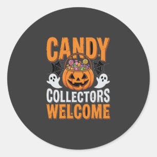 Candy Collectors Welcome Halloween Pumpkin Classic Round Sticker